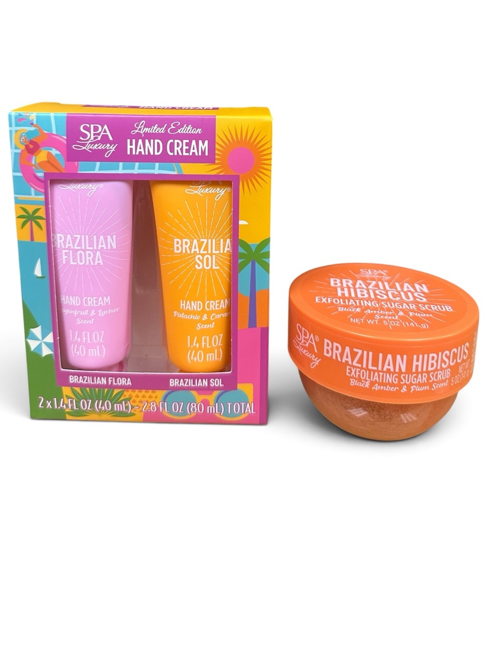 Brazilian Hand Cream & Exfoliating Sugar Scrub Set - Tropical Duo